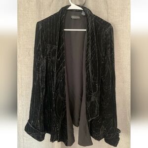 Dana Buchman Black Velvet Blazer Glittery Design Women’s 12